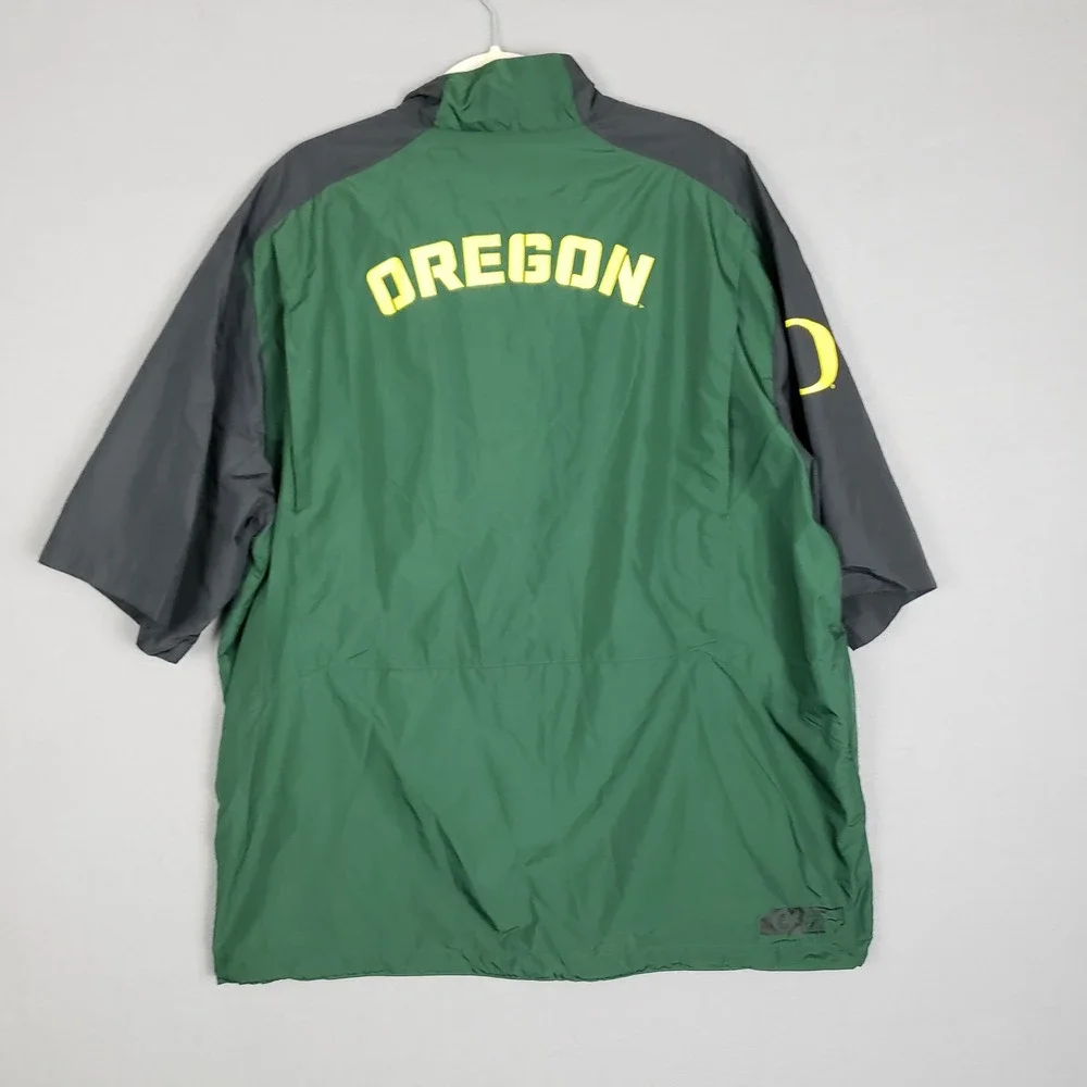 Nike Oregon Ducks 1/4 Zip Warm Up‎ Jackey Green Game Day Colligate Men's XL
